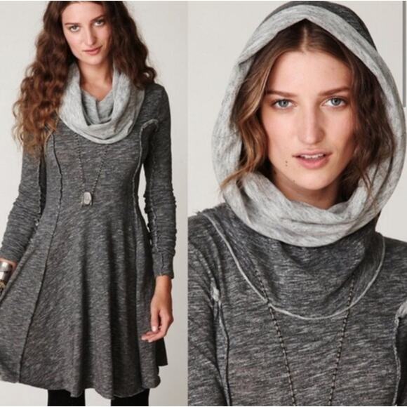 Free People Beach Frances Cocoon Purple Long Sleeve Swing Dress XS - Picture 2 of 9